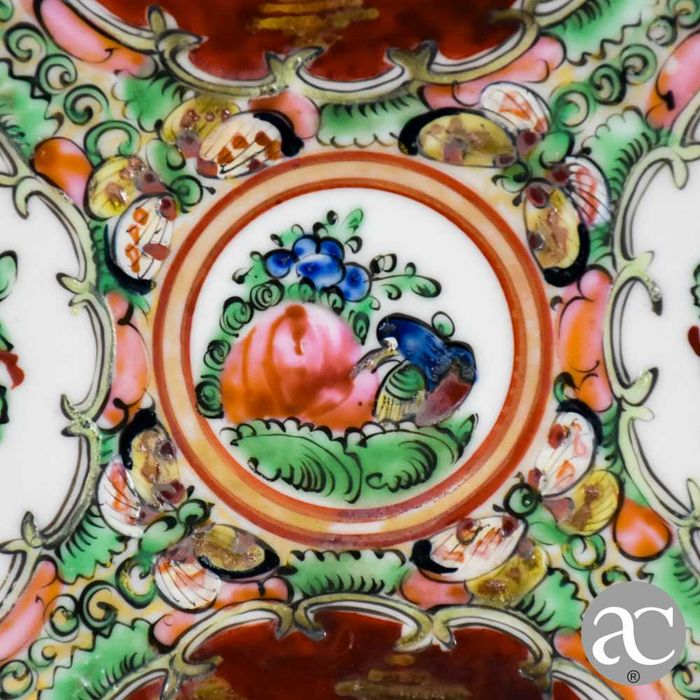 Prato fundo Porcelana China decoração Mandarim, período República N2