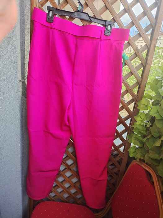 Proste spodnie fuksja - eleganckie XXL