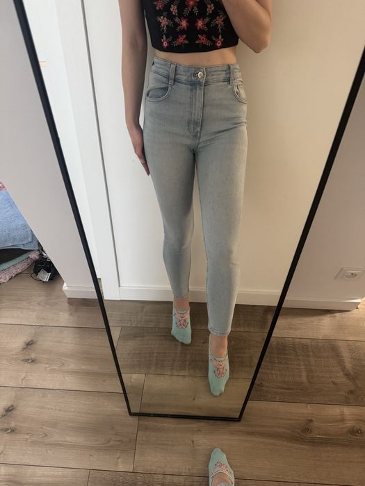 Spodnie jeansy zara wysoki stan