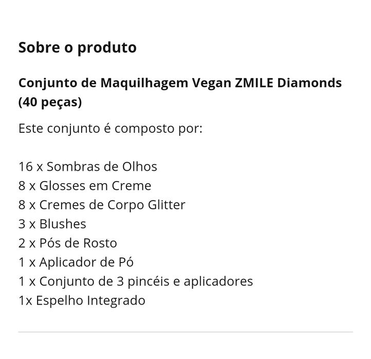 Kit maquiagem 40 peças novo