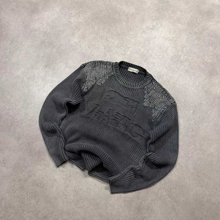 Vintage Sweter Y2K Jumper Knit Sweater Ćwieki Swag Japan Trendy