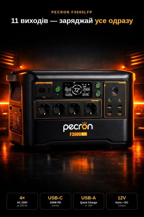 Зарядна станція Pecron F3000 3600Вт НАЙНИЖЧА ЦІНА 44999 в Україні ДБЖ дім
