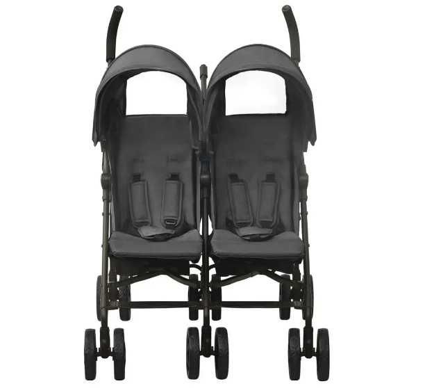 Wózek spacerowy dla bliźniaków, antracytowy