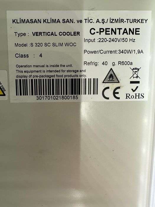 Wąska Slim lodówka Klimassan 45 cm 2017 r