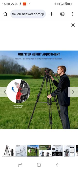 Statyw wideo NEEWER LL37 78" z włókna węglowego