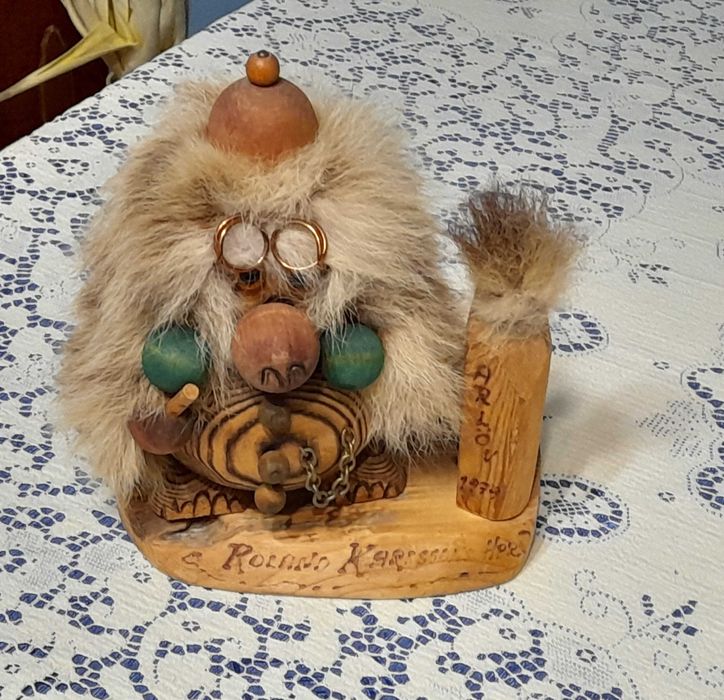 Vintage Drewniany szwedzki Troll – figurka kolekcjonerska