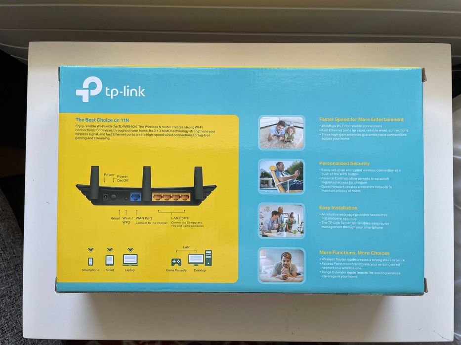 Router TP-Link TL-WR940N 450Mbps (Access Point / Extensor de Sinal)