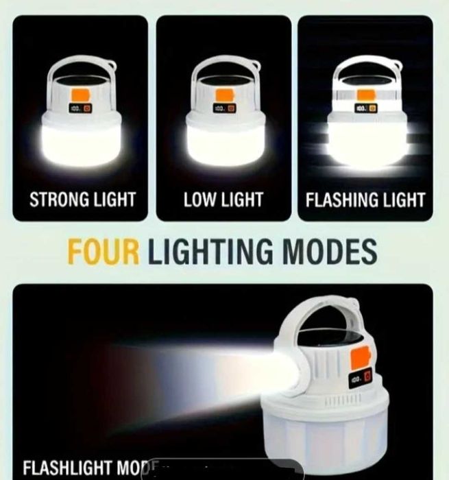 Портативний кемпінговий ліхтар / лампочка з
USB та соняшною батареєю