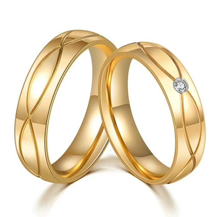 Aliança namoro - compromisso - casamento em ouro laminado 18K