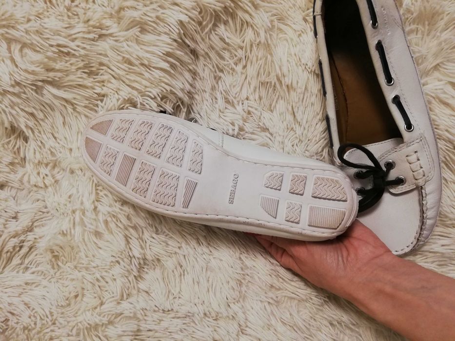 buty skórzane Sebago 38,5 białe białe mokasyny 38,5 Sebago skóra