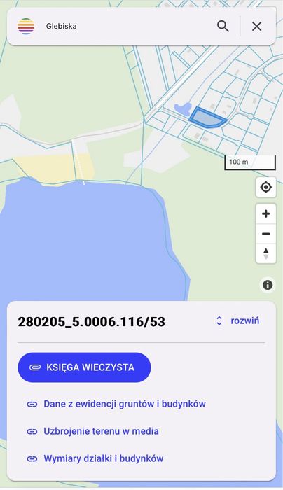 Działka Glebiska nad jeziorem Taftowo