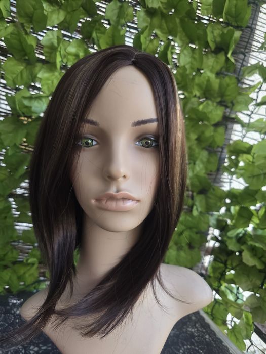 Peruka long bob brązowa, baleyage