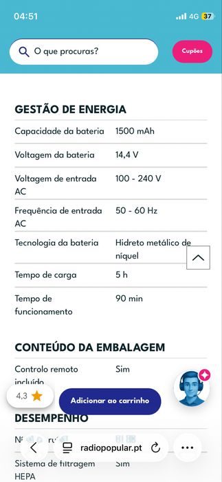 Vendo aspirador robot