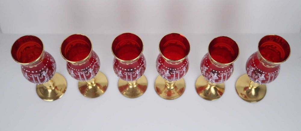 Conjunto de 6 copos em vidro murano
