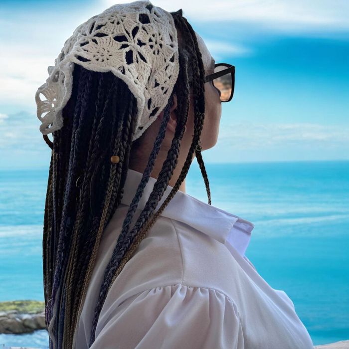 Хустинка вʼязана 100% бавовна, ручне вʼязання