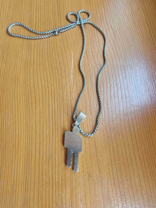 Blohsh Billie Eilish łańcuszek chain nowy srebrny metalowy diamenciki merch