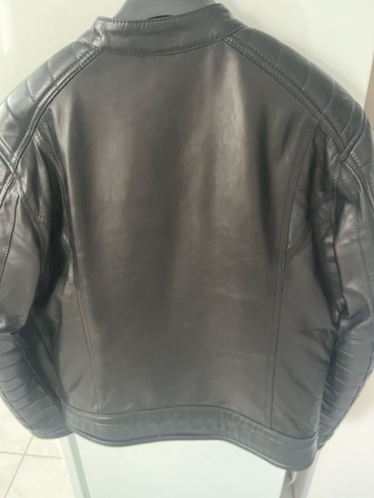 Чоловіча чорна шкіряна куртка Replay