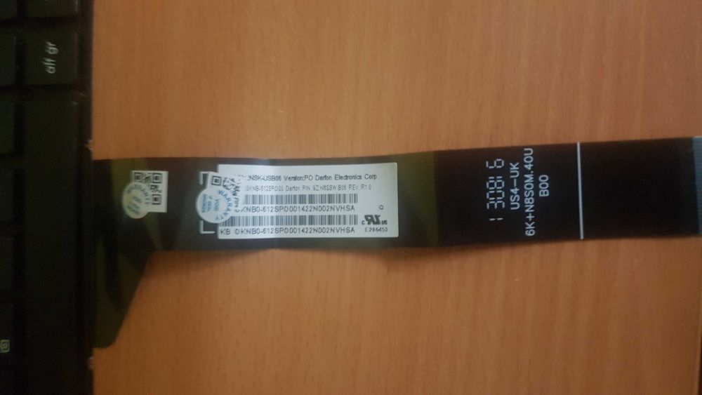 Teclado portátil HP com num pad NSK-USB06 0KNB-612SPO00 Darfon