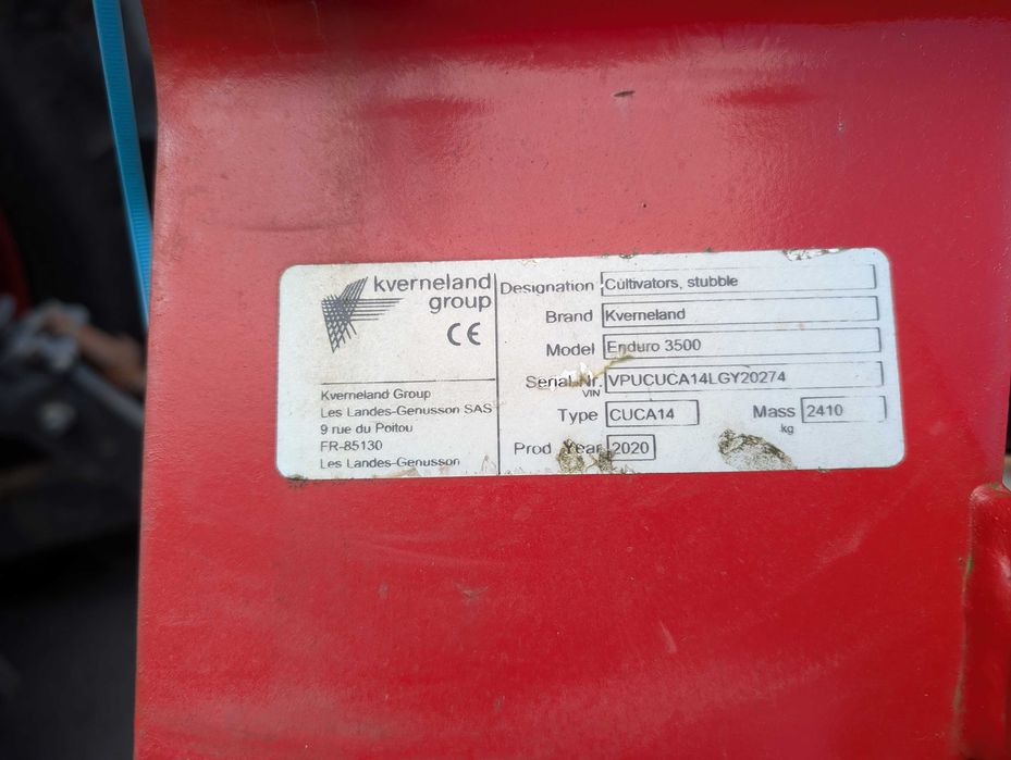 Kultywator bezorkowy KVERNELAND ENDURO 3500