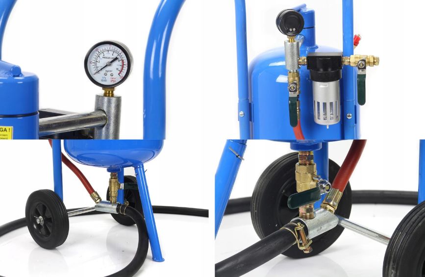 Piaskarka syfonowa 38L + 4 dysze + PROFESJONALNA MASKA!