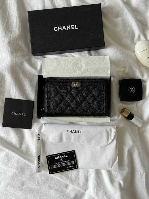 Жіночий гаманець Chanel Premium / Шанель, шкіра, чорний, Китай