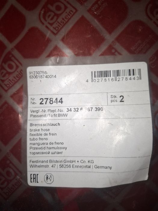 Przewody hamulcowe BMW E60, 61, Febi oryginalne