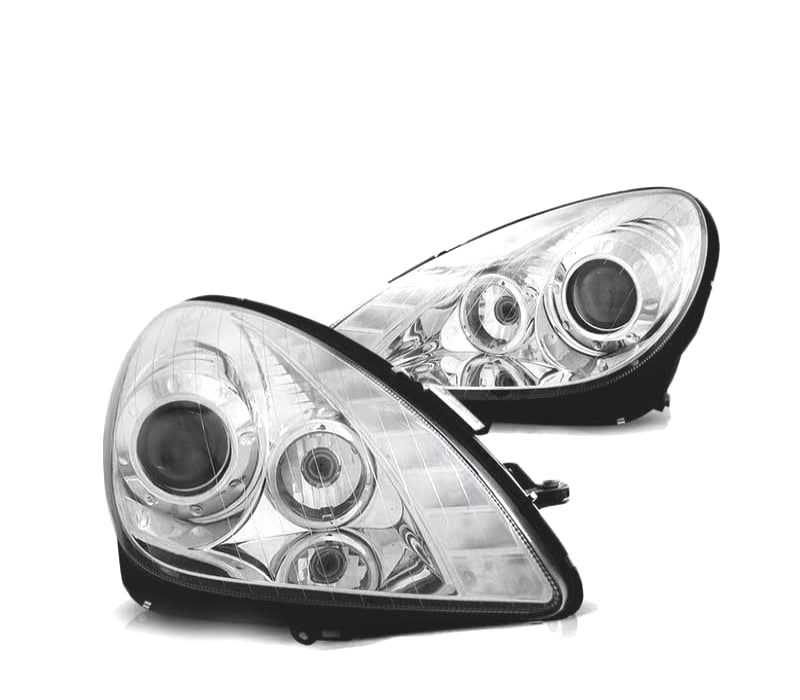 FARÓIS LED MERCEDES SLK R171 04-11 CHROME CROMADO