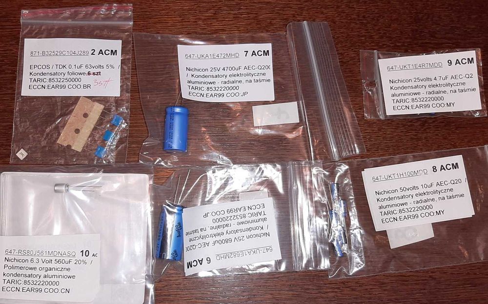 zestaw kondensatorów do poprawy brzmienia modułu ACM w fordach