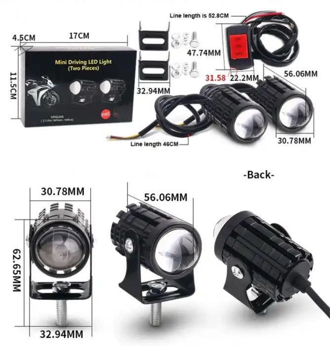 Світлодіодні фари додаткового світла мото | Протитуманки | Доп світло
