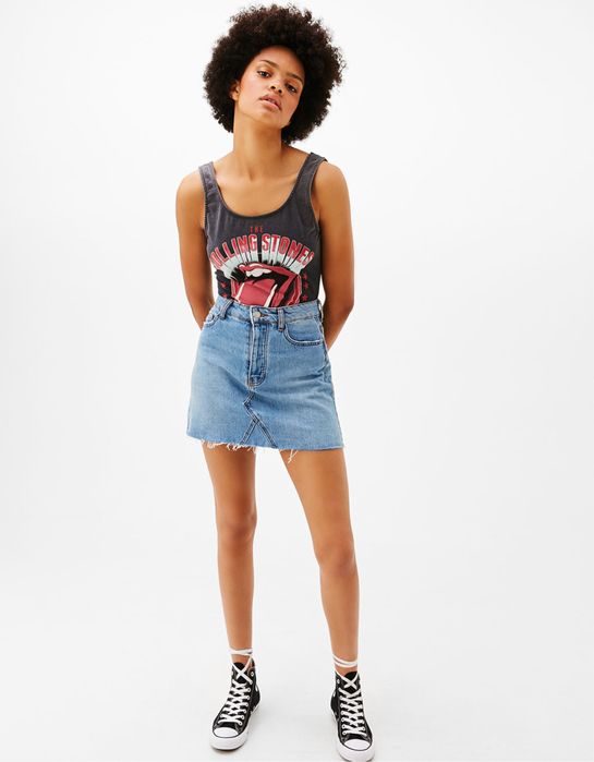 Джинсова юбка bershka