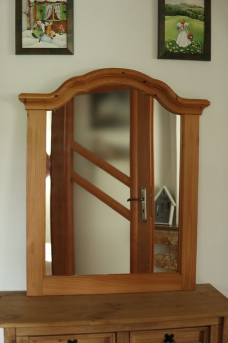 Piękne drewniane duże lustro drewniana rama