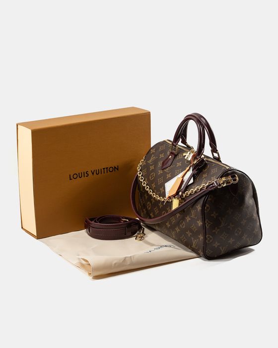 Сумка Louis Vuitton Speedy 30 бургунді