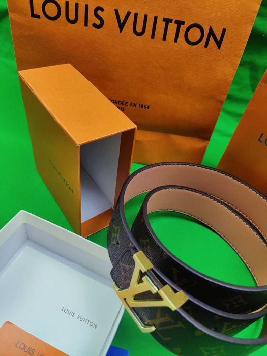 Pasek unisex Louis Vuitton z pudłkiem i torebka nowośc brazowy Premium