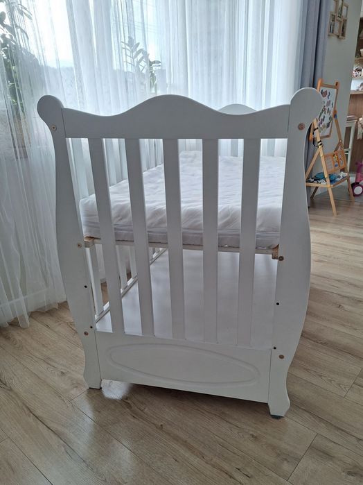 Łóżko, łóżeczko Hania 120x60 białe z szufladą materac