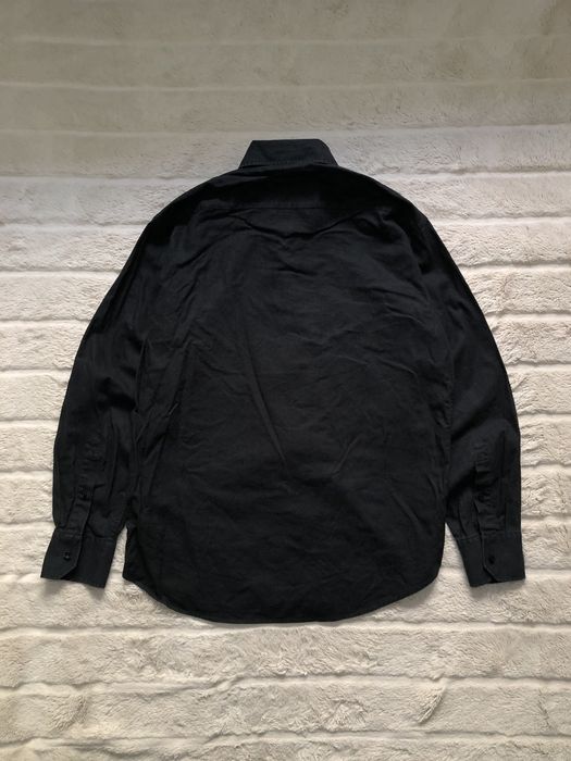 ZARA (L) SPG 100% Лён Man Shirt Linen мужская черная рубашка лляная