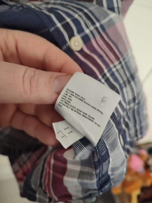 L Uniqlo koszula męska w kratkę, 53% len