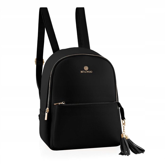 Plecak damski MILEY BETLEWSKI Czarny Elegancki Stylowy Skóra Eko