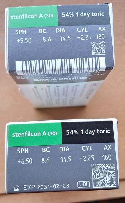 Lentes contacto descartáveis