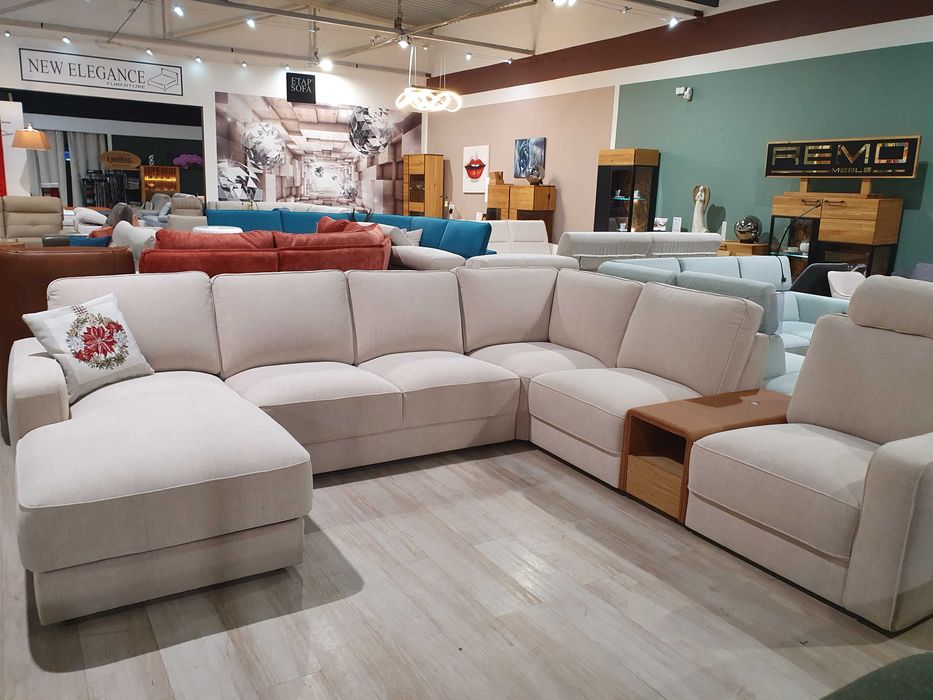 ALEXANDRIA Narożnik ze spani, półką PRIME Bydgoskie Meble Promocja