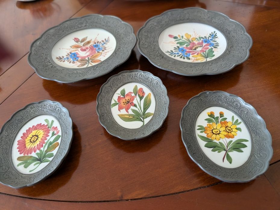 5 pratos decorativos