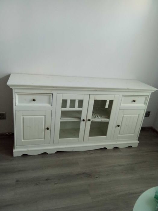 Komoda biała drewniana lite drzewo