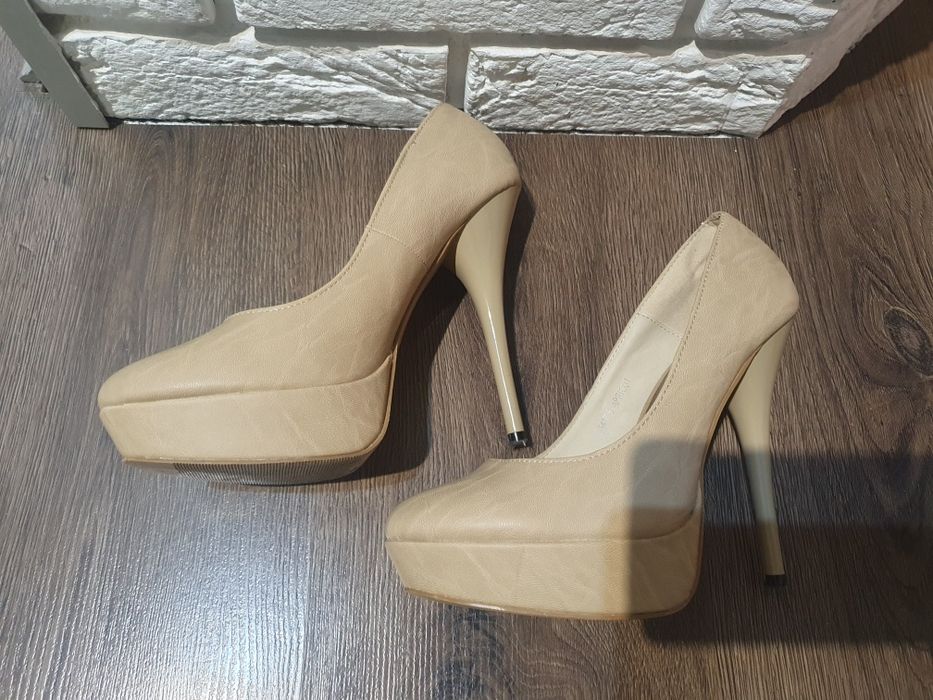 Szpilki 37 Nude Beż