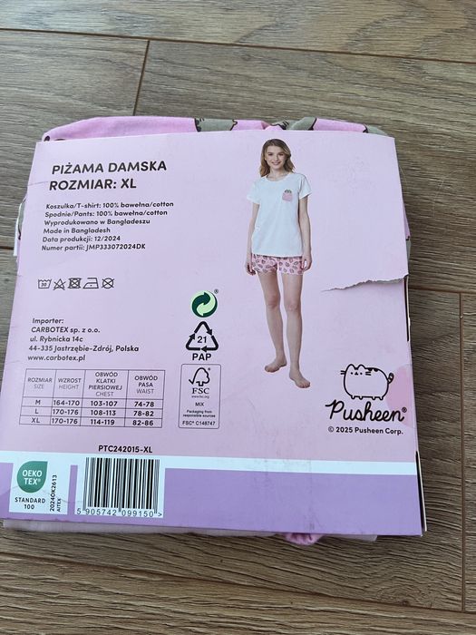 Piżama damska pusheen 100% bawełna