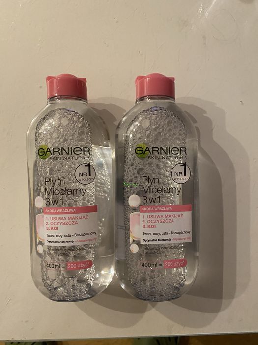 Pack 2 sztuk Płyn micelarny do twarzy, 3w1, skóra wrażliwa 2x400 ml