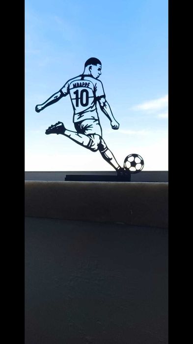 pack trio silhuetas 3d cristiano ronaldo messi mbappé