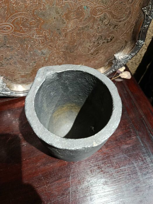 Cadinho Grafite Fundição Ouro Museu Inglaterra Séc XIX 16,5 cm