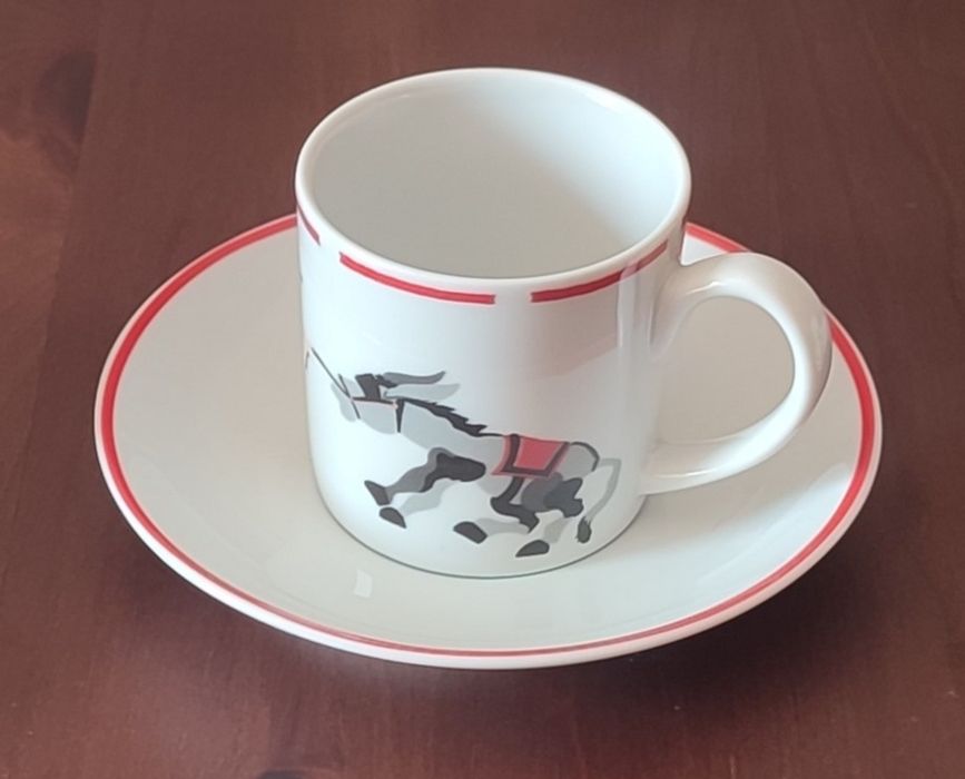 Conjunto 4 Chávenas de Café Vista Alegre - Motivos Ribatejo / Campinos