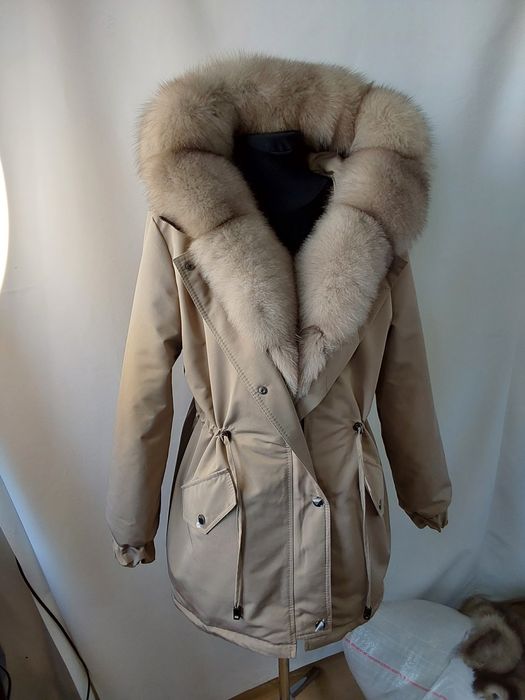 Жіноча парка, куртка з фінським песцем під соболь, розміри 42-60