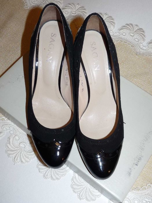 SAGAN wygodne skórzane czółenka 39/25 cm