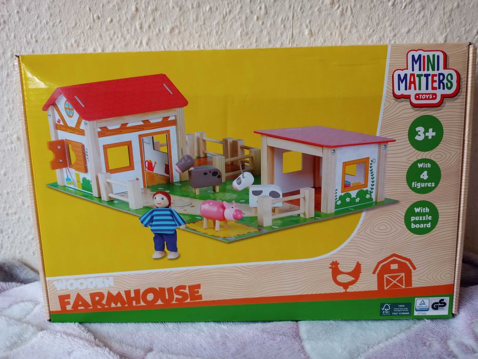 drewniana farma dla dzieci zabawka farma zwierzątka nowa prezent